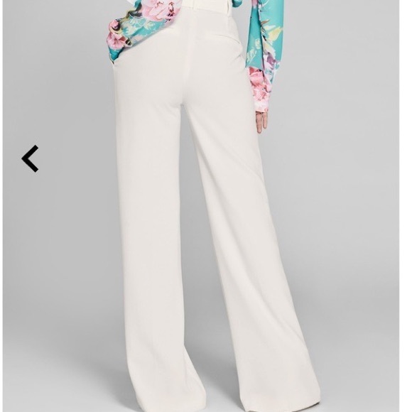 $250 NWT MARCIANO WHITE HIGH WAISTED WIDE LEG BELTED PANTS M / IT 42 - Picture 3 of 8